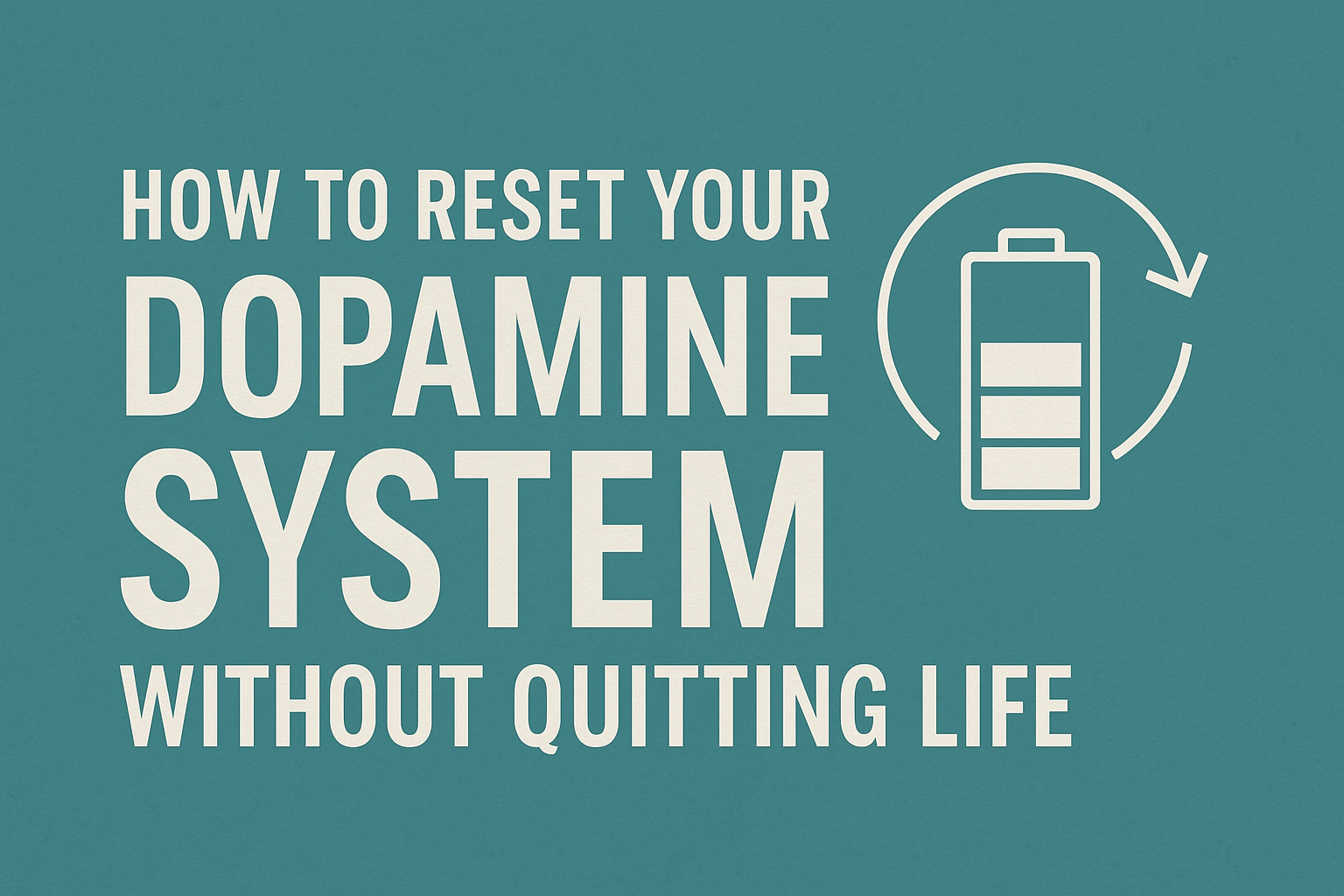 How to reset your dopamine system without quitting life scene for dopamine or habit-related context