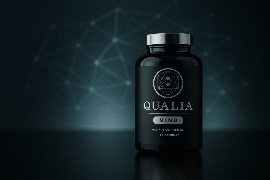 Qualia mind supplement for brain performance and focus scene for dopamine or habit-related context